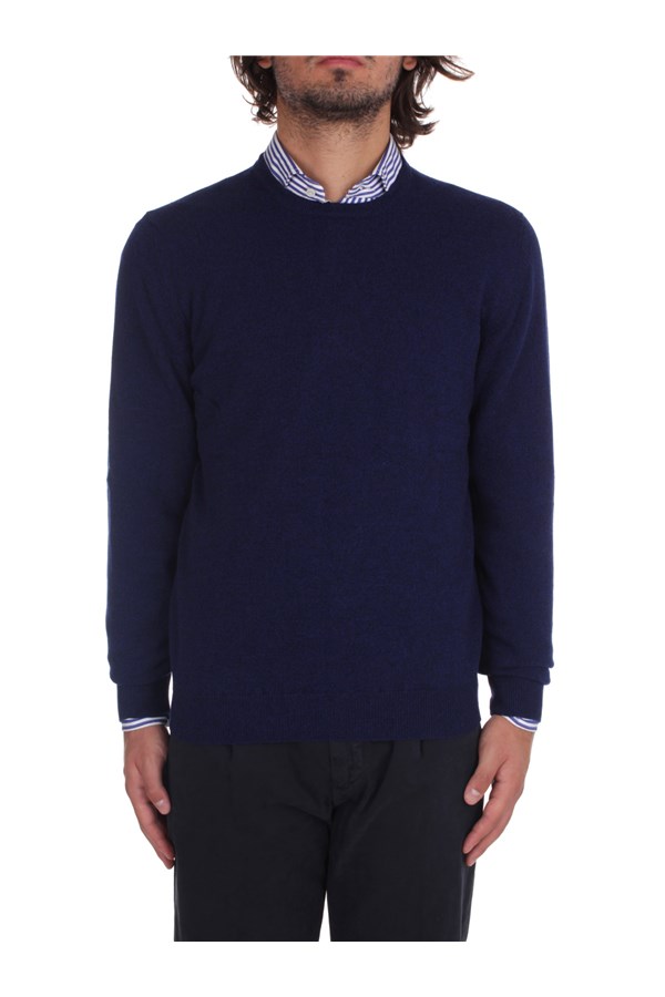 Fedeli Cashmere Knitwear Crewneck sweaters Man 6UI07001 DEEP 0 