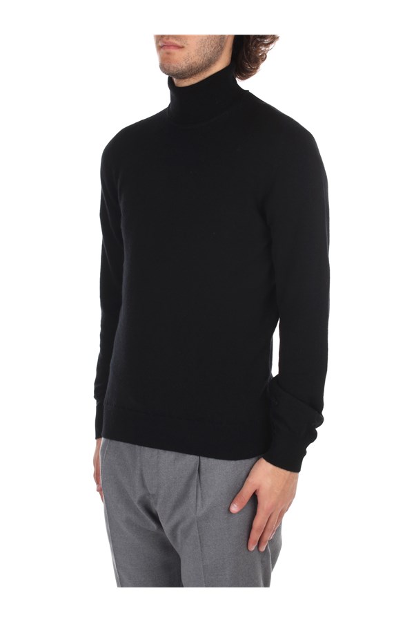 Fedeli Cashmere Knitwear Turtleneck sweaters Man 4UI07005 NERO 1 
