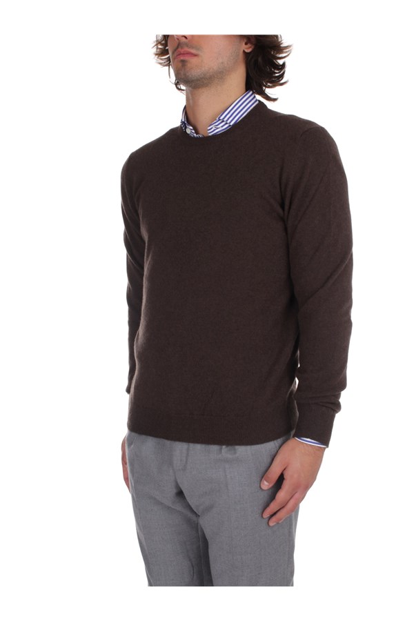 Fedeli Cashmere Knitwear Crewneck sweaters Man 6UI07001 FONDENTE 1 